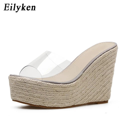 Eilyken Summer Fashion PVC Jelly zeppe piattaforma pantofole da donna sandali scarpe Casual taglia 34-40