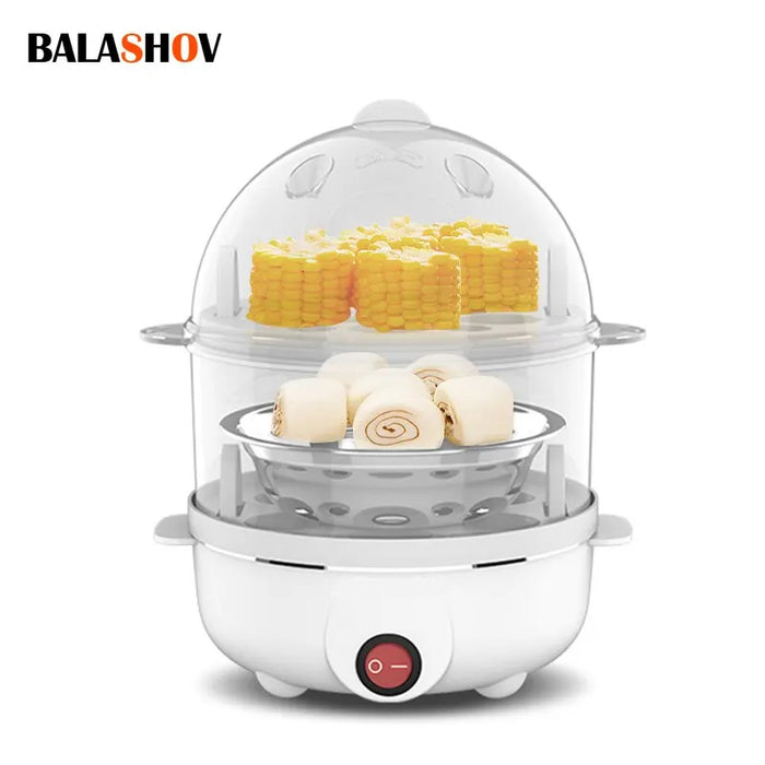 Caldaia elettrica multifunzionale per uova 220V fornello per uova a doppio strato Mini piroscafo bracconiere cucina cottura macchina per la colazione