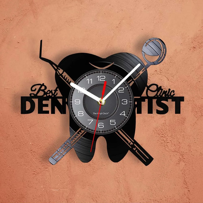 Attrezzature Dental Office Denti dentista Segno di Parete Orologio Decorativo Ortodontista Disco In Vinile Orologio Da Parete Infermiera Apprezzamento Regalo