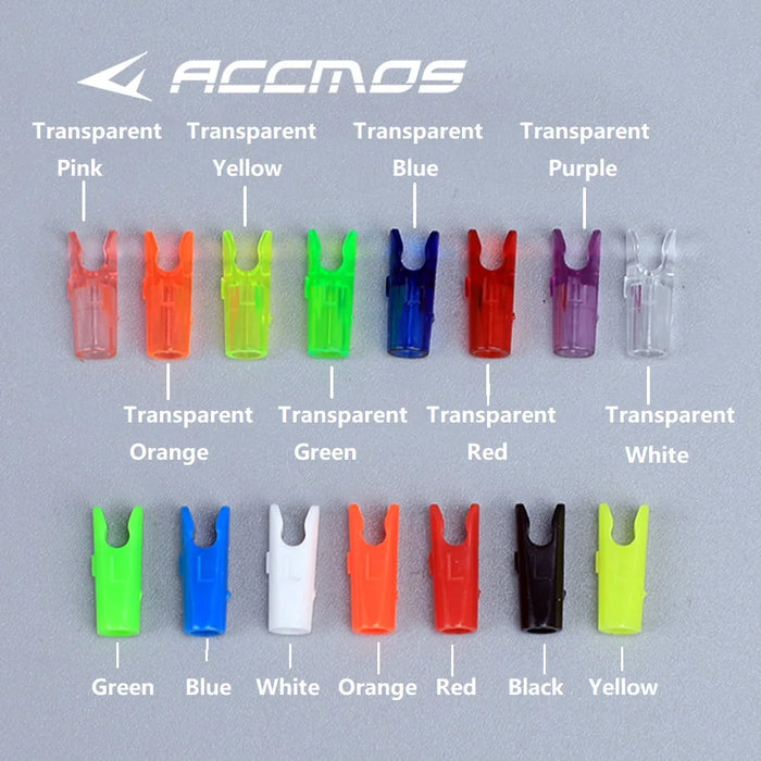 60 pz FAI DA TE In Plastica Freccia Spille Nocks Formato L E Taglia S Per ID4.2mm ID6.2mm 3.2mm Freccia Albero Tiro Con Arco accessorio