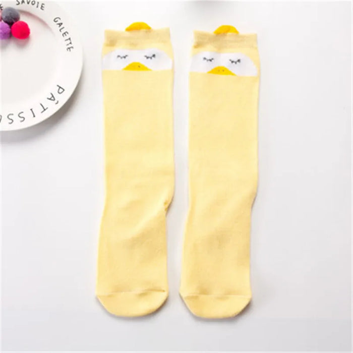 1 paio Unisex Lovely Cute Cartoon Fox Kids baby Socks Knee Girl Boy Baby Toddler Socks animal infant Soft Cotton Socks Leg Warm