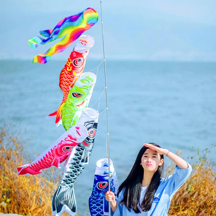 Nuovo stile 40/70/100 CM Koi Nobori Carpa Calzini a vento Koinobori Bandiera di pesce colorato Appeso a parete Decorazioni per la casa