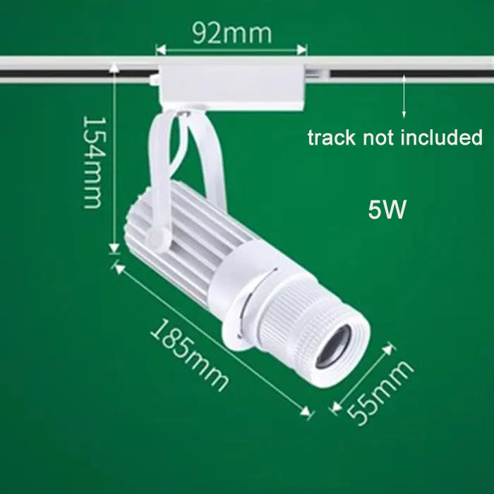 Faretti zoom da palcoscenico per teatro, luci a binario per proiettore con logo con messa a fuoco a LED, luci Gobo industriali per matrimoni in negozi di ristoranti aziendali