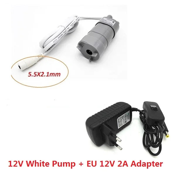 La migliore vendita 12V 24V 600L/H pompa dell'acqua sommergibile Dc ad alta pressione pompa dell'acqua micromotore a tre fili con adattatore