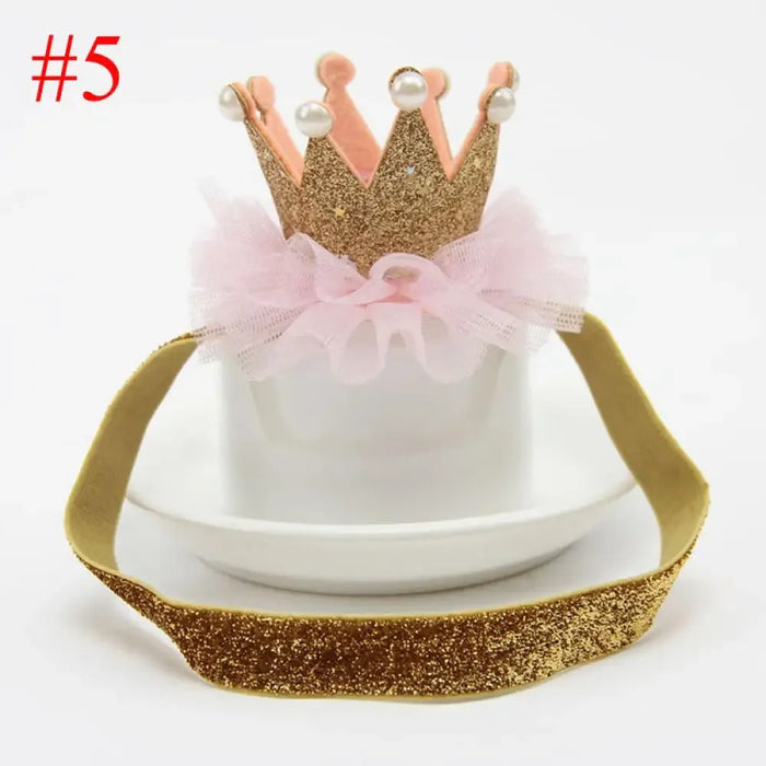 NUOVA Sveglia Bella Delle Ragazze Corona Clip di Capelli Della Principessa Del Merletto Della Perla Lucido star Fascia Delle Forcelle Dei Capelli Della Fascia Copricapi Accessori