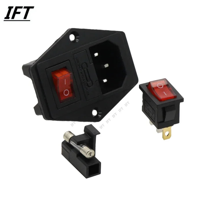 1 Pz AC-01A interruttore a bilanciere di alimentazione con fusibile IEC 3 pin 320 C14 prese di alimentazione interruttori connettore spina 10A 250 V