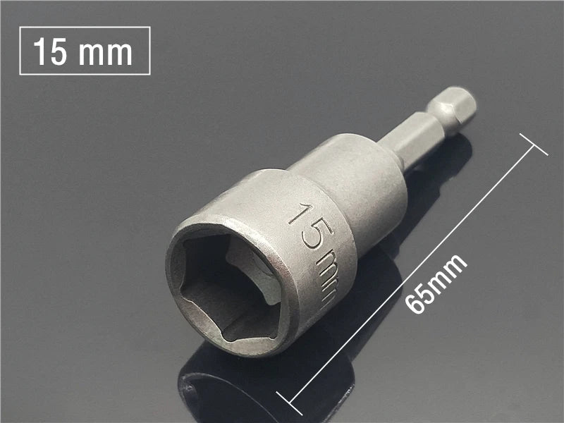 1PC Ugelli a manicotto con esagono incassato Forte set di driver per dadi magnetici Adattatore per punta da trapano Manicotto approvato dal vento Elettrico 6 8 10 13 17 19MM