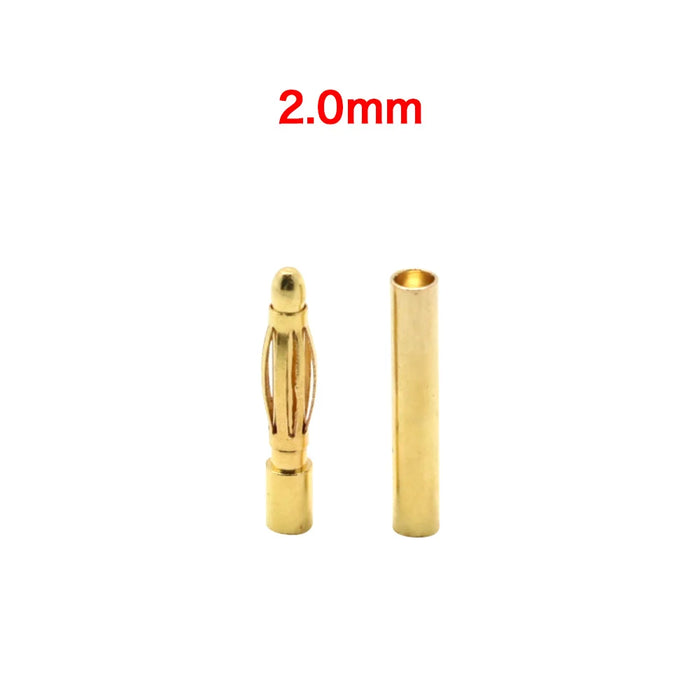 20 pz/lotto 2.0mm 3.0mm 3.5mm 4.0mm 5.5mm 6.0mm 8.0MM spina connettore a Banana proiettile oro per tappi batteria ESC Lipo RC (10 paia)
