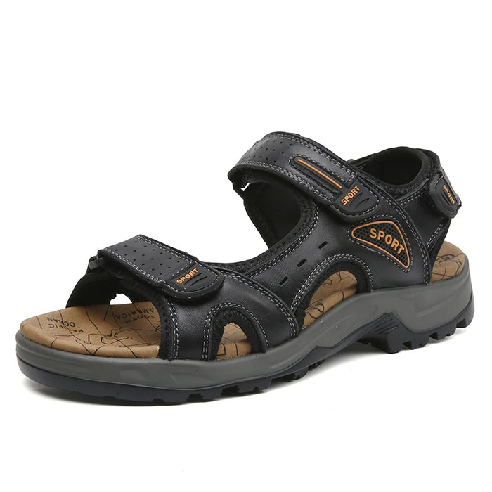 New Fashion Summer Leisure Scarpe da uomo Sandali da spiaggia Sandali in vera pelle di alta qualità Sandali da uomo morbidi di grandi dimensioni Taglia 38-48