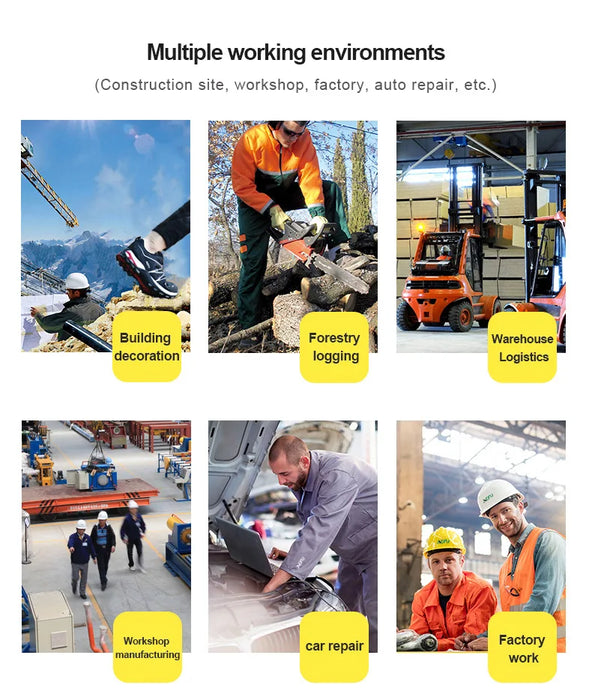 Stivali da lavoro da costruzione scarpe antinfortunistiche antiurto antiperforazione stivali da uomo con punta in acciaio stivali da saldatura antiscottatura scarpe indistruttibili