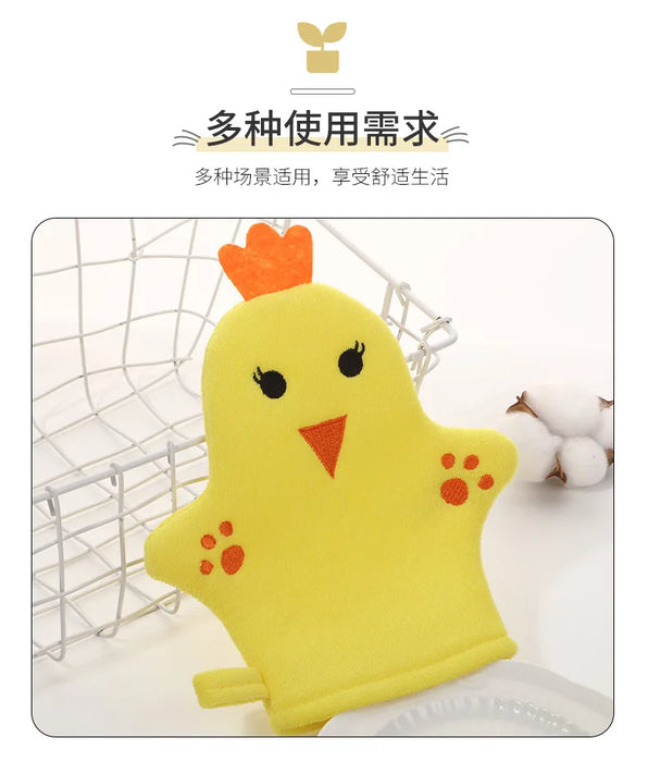 Guanti da bagno per bambini per bambini piccoli Spazzola da doccia a forma di animale dei cartoni animati Panno per il bagno per bambini Lavare il massaggio della doccia pulito