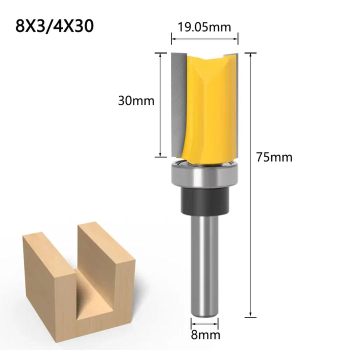 Punta per fresa a filo per legno con gambo da 8 mm e 1/4 di pollice (6,35 mm). |   Taglierina in metallo duro Z4