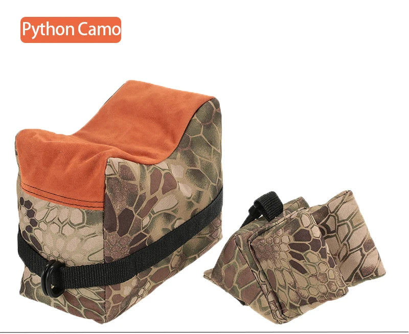 Borsa per pistola da tiro da cecchino Borsa anteriore posteriore Supporto per bersaglio Supporto per fucile Panca per sacchi di sabbia Poggia fucile da caccia non riempito Accessori softair