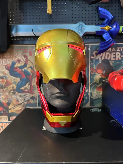 2025 New Iron Man Helmet Mk5 Jarvis Helmet Luminous Manual Opening And Closing Wearable Cool Children'S Cosplay Mask Toy Gift