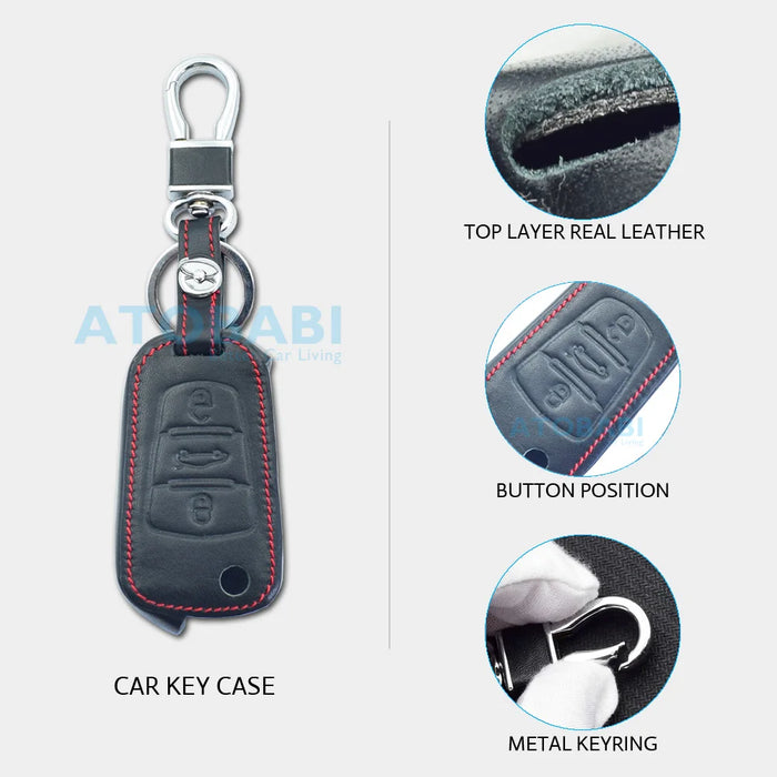 Custodie per chiavi auto in pelle per Great Wall Haval Hover H1 H3 H6 H2 H5 C50 C30 C20R M4 Portachiavi pieghevole a 3 pulsanti Copertura del telecomando
