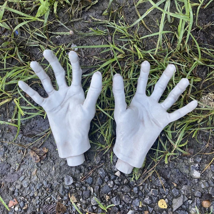2 pz Halloween scheletro mani spaventoso dimensioni realistiche mano osso teschio festa di Halloween decorazione della casa casa stregata puntelli Horror