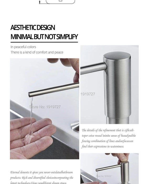 Nuovo Di Alta Qualità 5 di Garanzia Promozione 100% In Ottone Massiccio Testa della Pompa Cucina Commerciale Moderno Lozione Dispenser In Nichel Spazzolato