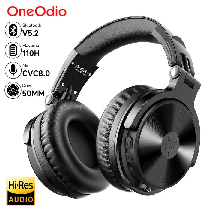 Oneodio Pro-C Cuffie wireless Bluetooth con microfono 110 ore ad alta risoluzione sopra l'orecchio Auricolare Bluetooth 5.2 per telefono PC Sport