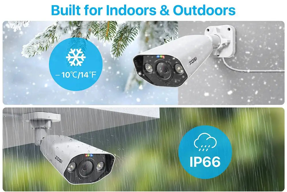 ZOSI 8CH POE Kit di videosorveglianza 4K 8MP 5MP Super HD Telecamere IP esterne AI Starlight Visione notturna Sistema di telecamere di sicurezza CCTV