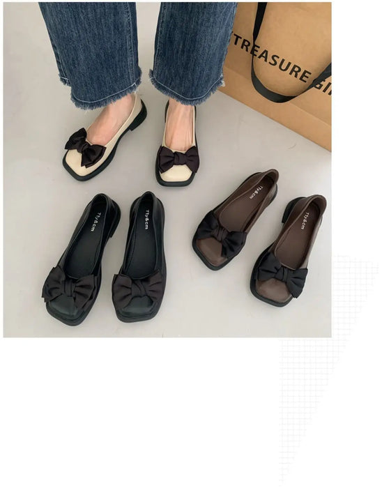 Scarpe da donna retrò scarpe singole francesi fiocco quadrato scarpe Mary Jane 2022 nuovo 35-43 grande