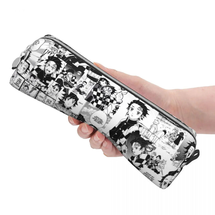 Tanjiro Manga Collage Demon Slayer astucci per matite nuovo portapenne borsa per bambini grande stoccaggio materiale scolastico astucci cosmetici