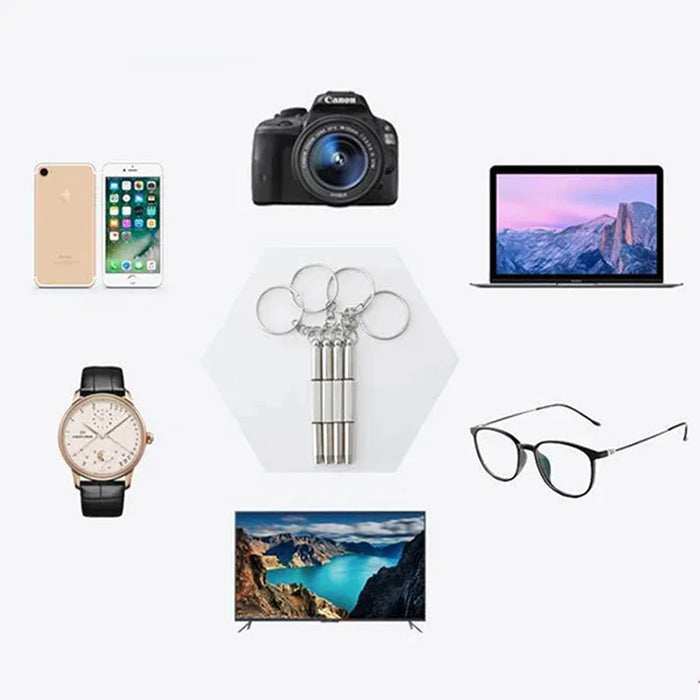 Cacciavite per occhiali in acciaio Cacciavite per occhiali Kit di riparazione per orologi con portachiavi Utensili manuali portatili Strumenti per cacciaviti di precisione