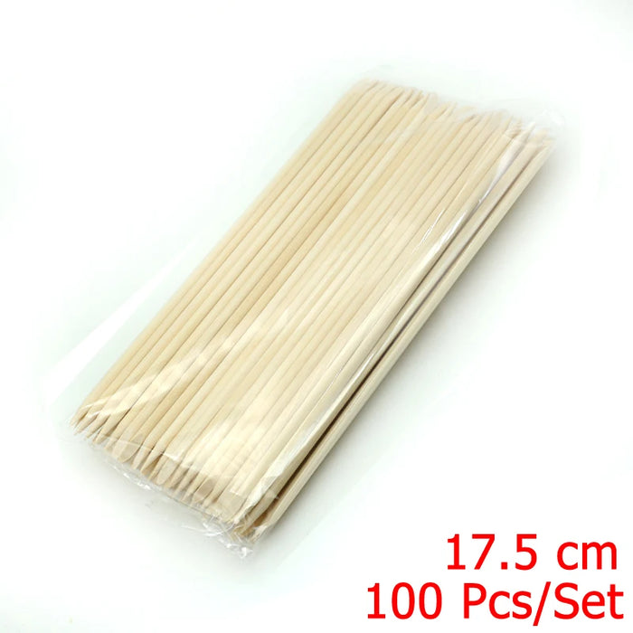 4 diverse dimensioni Bastoncini di legno arancione per spingipelle Strumento per rimuovere le cuticole Forchette per unghie Strumenti per manicure 10/30/50/100 Pz/set