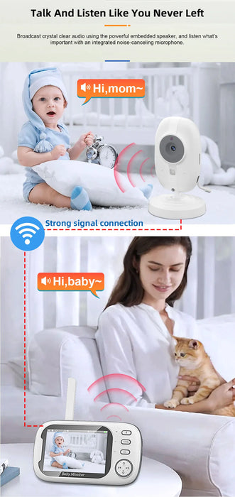 Baby Monitor con fotocamera LCD da 3,5 pollici Babysitter elettronico Audio bidirezionale Visione notturna Video Baby Nanny Radio Meglio di VB603