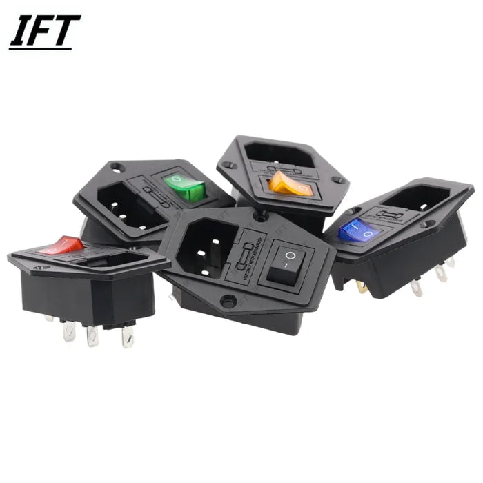 1 Pz AC-01A interruttore a bilanciere di alimentazione con fusibile IEC 3 pin 320 C14 prese di alimentazione interruttori connettore spina 10A 250 V