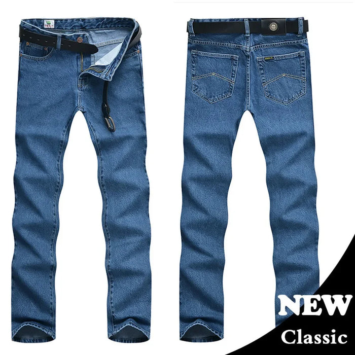 Jeans da uomo d'affari classici primavera autunno cotone maschile dritto elasticizzato pantaloni in denim di marca tuta estiva pantaloni slim fit 2021