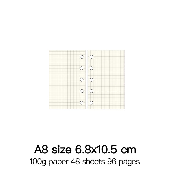 Raccoglitore ad anelli di alta qualità Notebook A5 Personal A6 A7 A8 Dimensioni Inserto Ricariche Sciolto Foglia Spirale Diario Planner Nucleo interno 100g Carta