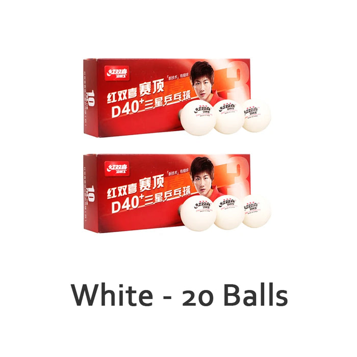 Palline da ping pong DHS 3 Star D40 + Palline da ping pong con cuciture a 3 STELLE Palline da ping pong originali DHS 3 STAR omologate ITTF