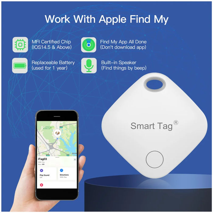 Smart Bluetooth Alarm Tracker funziona con trova la mia APP dispositivo Anti-smarrimento per localizzatore di sostituzione Tag Iphone MFI Rated