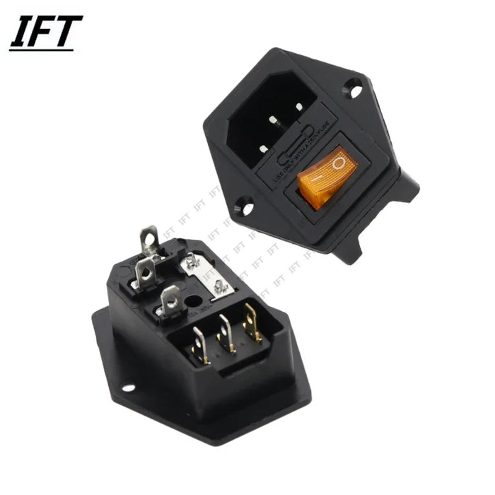 1 Pz AC-01A interruttore a bilanciere di alimentazione con fusibile IEC 3 pin 320 C14 prese di alimentazione interruttori connettore spina 10A 250 V
