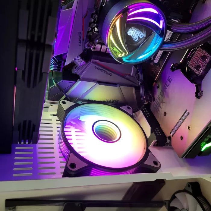 Aigo AR12PRO Computer Case fan ventoinha PC 120mm rgb fan 4pin PWM CPU ventola di raffreddamento 3 pin5v spazio illimitato argb 12cm ventilador