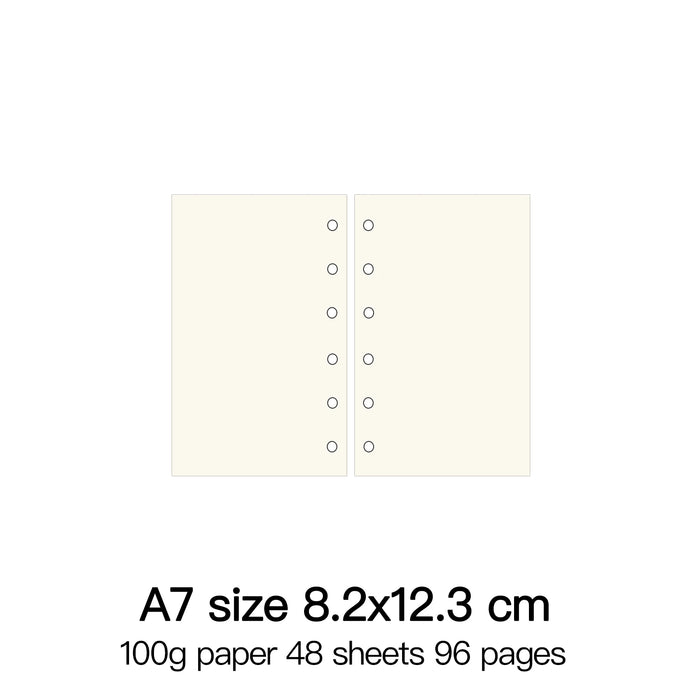 Raccoglitore ad anelli di alta qualità Notebook A5 Personal A6 A7 A8 Dimensioni Inserto Ricariche Sciolto Foglia Spirale Diario Planner Nucleo interno 100g Carta