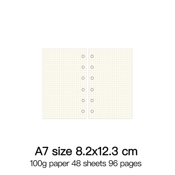 Raccoglitore ad anelli di alta qualità Notebook A5 Personal A6 A7 A8 Dimensioni Inserto Ricariche Sciolto Foglia Spirale Diario Planner Nucleo interno 100g Carta