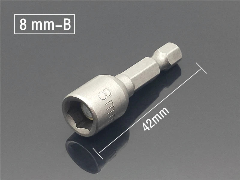 1PC Ugelli a manicotto con esagono incassato Forte set di driver per dadi magnetici Adattatore per punta da trapano Manicotto approvato dal vento Elettrico 6 8 10 13 17 19MM