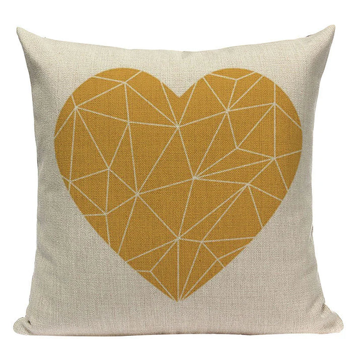 Fodere per cuscini con cuore giallo Fodera per cuscino geometrica nordica Grafico Decorazione personalizzata Federa per cuscino con cervo per la casa per cuscino Cojin
