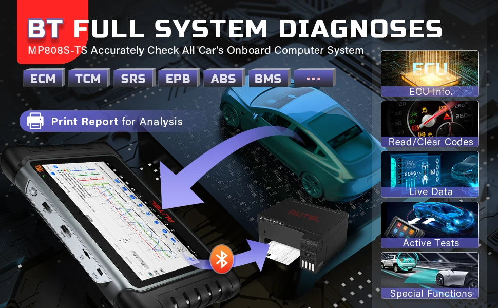 Autel MaxiPRO MP808S-TS strumenti diagnostici per auto codifica ECU Online TPMS Scanner automobilistico strumento di scansione Test attivo PK MP808BT PRO