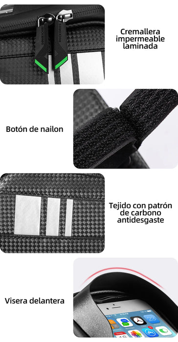 Borsa da bicicletta ROCKBROS borsa da ciclismo impermeabile con Touch Screen telaio del tubo anteriore superiore borsa da bici da strada MTB 6.5 custodia per telefono accessori per bici