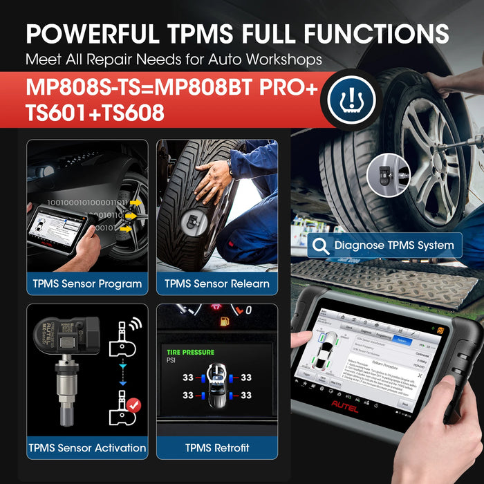 Autel MaxiPRO MP808S-TS strumenti diagnostici per auto codifica ECU Online TPMS Scanner automobilistico strumento di scansione Test attivo PK MP808BT PRO