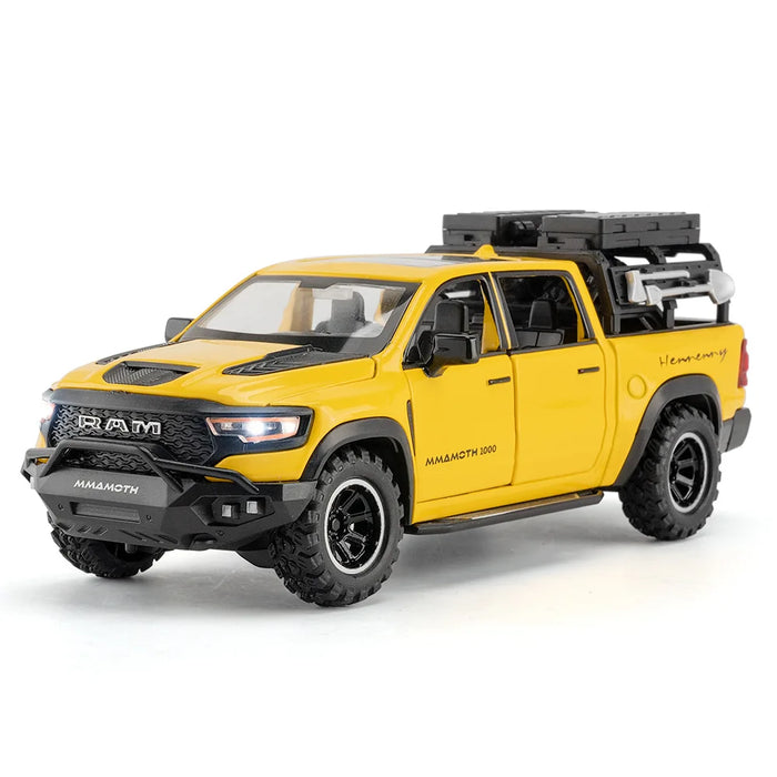 1:32 Dodge RAM 1000 TRX Mammoth Picku Modello di auto in lega Suono e luce Tirare indietro Giocattolo per bambini da collezione Regalo di compleanno