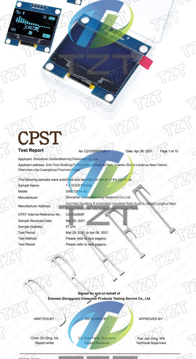 Modulo OLED da 1,3 pollici Colore bianco 128X64 Modulo display LED LCD OLED 1.3 IIC I2C SPI Comunicare per kit fai da te arduino