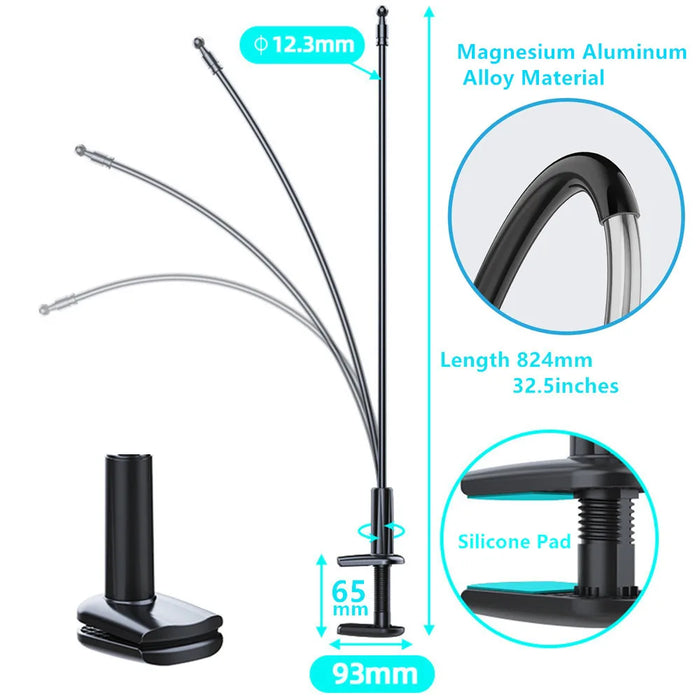 Supporto flessibile per tablet con braccio lungo per scrivania da letto Supporto per tablet per telefono da 5-11 '' per Xiaomi Huawei Samsung Teclast Supporto per linguetta per iPad