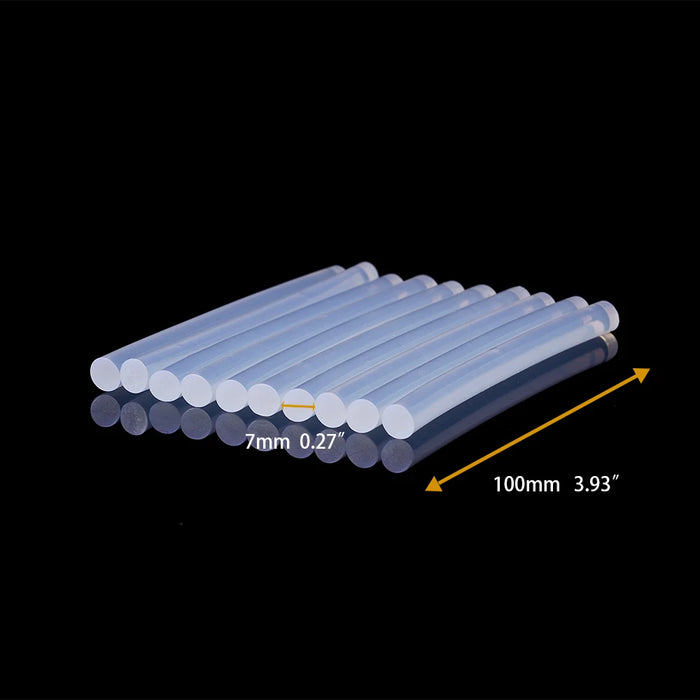 10 Pz 7mm x 100mm Trasparente Hot Melt Colla Stick Per Pistola di Calore Pistola Colla Elettrica Pistola Mestiere di Riparazione Adesivo Generale Strumento FAI DA TE