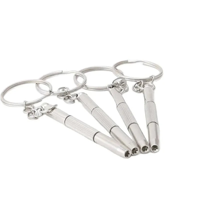 Cacciavite per occhiali in acciaio Cacciavite per occhiali Kit di riparazione per orologi con portachiavi Utensili manuali portatili Strumenti per cacciaviti di precisione