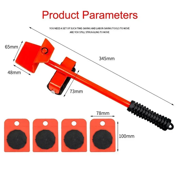 5 pz/set Set di strumenti per Mover per mobili rullo mobile per oggetti pesanti con sollevatore per mobili da Bar con strumento mobile professionale per ruote