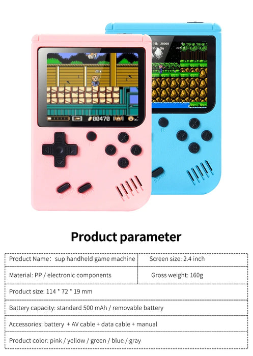 Mini Console portatile per videogiochi portatile retrò 8 Bit 3.0 pollici LCD a colori per bambini lettore di giochi a colori costruito in 500 giochi