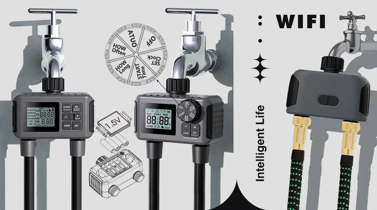 MUCIAKIE 50M-5M Sistema di irrigazione a goccia fai-da-te Irrigazione automatica Tubo da giardino Micro Kit di irrigazione a goccia con gocciolatori regolabili